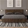 ITYHOME Letto matrimoniale contenitore 160x190 testata dritta noce Demas
