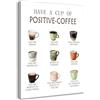Dazzlewall Incorniciato Poster Caffè Positivo Acquarello, Tela con Tazze di Caffè Motivazionali e Citazioni Inspiranti per Cucina Bar Caffè Ufficio 30×40 cm