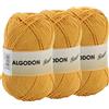 Etrexonline Gomitolo Filato 220 Metri di 100% Cotone Perfetto per Maglia e Uncinetto - Colore Mostarda 100 gr x 3 Pezzi