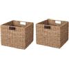 DINGTAI Kallax Expedit - Set di 2 scaffali intrecciati, 30 x 30 x 25 cm (altezza), in alga marina, pieghevoli