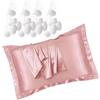 Kryolithm Federe in seta 2 pezzi - Lussuoso ipoallergenico, cura perfetta per pelle e capelli, straordinaria morbidezza, federa in seta con chiusura a busta, 50 x 80 cm/22 Momme (rosa)