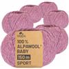 HANSA-FARM 100% lana di alpaca in più di 50 colori (non punge), set da 300g (6 x 50g), lana di baby alpaca morbida per maglieria e uncinetto in 6 spessori di filato - Gomitoli lana chicco (heather)