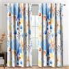 Kzzfqxb 117x138 cm Tende a floreale a 2 pannelli, delicato tessuto tulipani blu margherite beige fiori gialli tenda per finestre, elegante decorazione per soggiorno camera da letto sala da pranzo