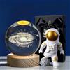 DYOUen Sfera di cristallo 3D luce notturna USB creativa scena notturna sistema solare via lattea lampada LED colorata sfera di vetro con base in legno per ragazzi e ragazze decorazione (galassia)