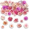 Touosy 20 Pezzi Fiori Finti per Decorazioni Fioritura di Lunga Durata, Fiori Finti Artificiali Teste, Rose Finte per Bouquet DIY Matrimonio Centrotavola Decorazione Domestica Festa Casa Nozze (Rosa)