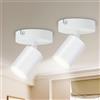 Seruno X 2 Faretti da Soffitto Orientabili GU10, Compatibile LED 6W, Metallo Bianco Opaco, Lampada da Soffitto & Parete Moderna Industriale per Cucina Camera Soggiorno Corridoio (Senza Lampadine)
