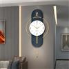 GERHWASH Grande orologio da parete moderno senza ticchettio, 42 x 84 cm, pezzo di design in blu, orologio da parete a pendolo in metallo per soggiorno e camera moderna