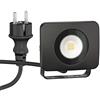 ledscom.de Faretto da giardino LED WEGA per esterni, IP44, spina, nero, 10 W, 935lm, bianco caldo