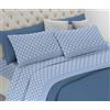 Riad Arredo Set Completo Letto in Flanella 100% Caldo Cotone Antipalline - Completo Lenzuola Morbide - Made In Italy (Pois Jeans, Matrimoniale)
