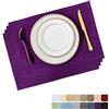 Home Brilliant Set di 4 tovagliette per tavolo da pranzo, resistenti al calore, resistenti, facili da pulire, 33 x 48 cm, 4 pezzi, viola
