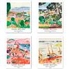 Berkin Arts Stampe da Parete Paesaggio Senza Cornice, Set di 4 Poster, Carta artistici di alta qualità Taglia: 28x35 cm, Abbinati Murale Elegante Artistico per camera da letto Henri Matisse Pictures