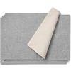 AOKSUNOVA Tovagliette Americane Lavabili Set di 4 Grigio + Bianco Crema