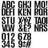 JIUSHIFANG 122 pezzi/16 fogli adesivi con lettere grandi, 10 cm, autoadesivi, lettere e numeri, impermeabili, per poster, bacheche, classi, esterni, auto (nero)