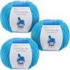 Utopia Crafts Amigurumi, filato di cotone DK per uncinetto e lavoro a maglia, 50% cotone, 50% misto acrilico, 3 confezioni da 50 g (blu medio)
