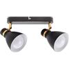 Arte Lamp Fafnir Faretti Orientabili da Parete 2 Luci in Metallo Nero Lampada Spot Interno per Cucina Ingresso Corridoio Cameretta con Luce Mirata per Interni Moderni