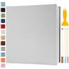 Semfalbuums Album Fotografico Autoadesivo 33x32 CM in Lino Album Portafoto Personalizzabile Scrapbook Photo Album Fotolibro Ricordi Nascita Matrimonio Journal Travel Guest Book, 120 Pagine Bianco