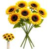 CARANNACLTD 9 Pezzi Girasoli Finti per Decorazioni, 40cm Fiori Finti da Esterno, Fiori Artificiali per Decorazioni da Vaso, Decorazioni per Tavolo, Matrimonio, Festa, Soggiorno