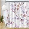 Uiiooazy Tenda Doccia Antimuffa, Tenda da Doccia 180x200cm Lavanda Eucalipto Foglie Rosa Viola Fiori Tende da Bagno Tessuto Lavabile Impermeabile Poliestere Tende per Vasca da Bagno con 12 Anelli