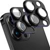 SY SHANGYAN 2 Pezzi Protezione Lente Fotocamera per iPhone 15 Pro/15 Pro Max,Copertura Posteriore in Vetro Temperato AR in Metallo,Anti-Graffio,Forte Adesione,Compatibile con Custodie,Facile da Installare-Nero