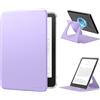 MoKo Custodia Girevole a 360° per 7 eBook Reader, Lilla | Trasparente, Staccabile Magnetica Regolabile, Auto Wake/Sleep, Non compatibile con TCL Remarkable Kobo