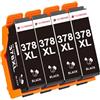 Clywenss Compatibili 378XL 378 XL Cartucce d'inchiostro Nero per Epson Expression Photo XP-8500 XP-8505 XP-8600 XP-8605 XP-8606 XP-8700 XP8500 XP8505 XP8600 XP8605 XP8606 XP8700 Stampante, 4-Nero