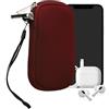 kwmobile Custodia in Neoprene con Zip per Smartphone XS - 3,5/4 - Astuccio Portacellulare a Sacchetto con Cerniera - Borsa in bordeaux
