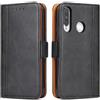 ROJIOJIO Cover per Huawei P30 Lite, Premium Pelle PU Portafoglio Flip Libro Libretto Custodia con [Chiusura Magnetica] [Supporto] [Porta Carte] per Huawei P30 Lite, Nero