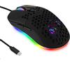 Zienstar-Mouse da Gioco con Cavo USB C,Guscio Leggero a Nido D'ape,7200DPI,Retroilluminazione RGB 5 per Apple MacBook,Computer o Laptop con Porta di Tipo C