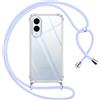 Pnakqil Cover per Samsung Galaxy S25 Edge 5G con Cordino, Trasparente Custodia con Laccio Tracolla Cellulare Girocollo Collana Protettiva per Samsung S25 Edge 5G 6.7, Viola