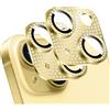 LucBuy 2 Pezzi Protezione per Obiettivo Fotocamera con Diamanti Lucidi per iPhone, Telefono Decorato con Strass 3D in Metallo, Cover Posteriore per Fotocamera per iPhone 13/iPhone 13 Mini