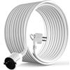 MutecPower 15m Cavo di Prolunga Schuko con spina piatta 90° angolata con Contatto di protezione Prolunga elettrica con contatti di terra fino a 250V 16A IP20 da 15 metri Bianco