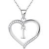 Cosie Lily Donna Ciondolo Cuore Collana con Iniziale A-Z, Argento 925 Femmina 26 Lettera Personalizzate Collane Bambina Regalo Ragazze Fidanzata Amici Figlia Compleanno I