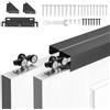 VEVOR Kit Ferramenta per Porta Scorrevole a Doppio Binario in Lega di Alluminio per Porta Doppia Lunghezza 1524mm, Set Ferramenta Guida per Porte a Scomparsa Spessore Compatibile 25-45mm