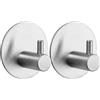 Drenky Ganci Impermeabili Base Rotonda, Autoadesivi Con Tampone Adesivo 3M Ideali Per Cucine, Bagni, Uffici (Argento)