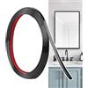 Hengrongshen Modanatura Adesiva per Pareti Nero Opaco (6M x 0.65cm) Facile da Tagliare e Incollare, Strisce Decorative Flessibili in PVC per Cornici, Specchi, Soffitti, Pavimenti, Armadi, Piastrelle
