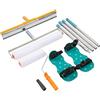 TOPWAY Kit di strumenti autolivellanti per cemento, rullo per vernice epossidica da 50,8 cm e 22,9 cm + rastrello raschietto in acciaio inox da 56 cm + scarpe chiodate da 30 cm + manico esteso