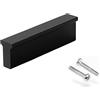 Drenky Maniglie per Mobili da Cucina, Nero Opaco Maniglia Armadio Cameretta Distanza Fori 64 mm Moderni Maniglie Cassetti in Alluminio con Viti, 2 pezzi