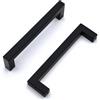 Drenky 2 unità Maniglie per armadietti in acciaio inossidabile Manopole per porte nere Maniglia per mobili con vite per cassetti Mobili per mobili da cucina Decorazione per la casa, distanza fori 128 mm