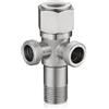YMTWSRY 1 valvola angolare da 1/2 pollici, valvola angolare universale con 2 uscite, attacco dell'acqua, valvola ad angolo, in acciaio inox, doppia valvola per filettatura a parete 1/2