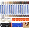 Richunie Stucco per Legno Riempitivo 16 Colori , Stucco per Legno, Stucco Legno, Stucco per Marmo, Kit Riparazione Piastrelle, Set di Cera per Legno per Laminato, Legno, PVC, Piastrelle