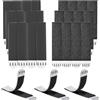 Rusoz 24 Strisce Senza Chiodini per Quadri Muro, 12 Paia Appendiquadri Stretch Adesivo Nero 20mm x 90mm Attaccare Quadri Senza Chiodi per Quadri Cornici Poster Foto Decorazioni