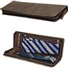 Hiram Scatola porta cravatte in vera pelle, organizer portatile per cravatte per viaggiatori d'affari, 4003-caffè, For 2 Ties, Custodia per cravatte