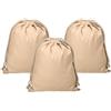 PATIKIL Sacchetti Riutilizzabili con Coulisse, 3Pz in Cotone Multifunzione, 25x32 Cm, Organizzatore Bagagli, Pochette Conservare Oggetti da Viaggio, Color Tan
