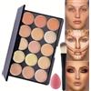 Beauty Searcher Set correttore con pennello e spugna, 15 colori mimetico, palette di trucco a lunga durata per mascherare arrossamenti e occhiaie