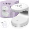 Saviland Mini Lampada U V LED Unghie, 16W Lampada per Unghie Gel Asciugatura Rapida, Luce U V Portatile, Estendere le Unghie Facile e Veloce, Lampada Unghie Piccola per Asciuga Unghie Salone di Casa