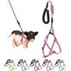 YeeBeny Imbracatura regolabile per maialino con guinzaglio, guinzaglio in stile Infinity e manico in schiuma morbida per animali domestici piccoli e medi per camminare, allenamento, jogging (rosa