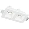 Intec INCASSO GHOST BIANCO 2 LUCI ATTACCO GU10 21,4X11,8X5,5CM IN GESSO VERNICIABILE