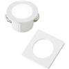 Intec INCASSO LED DAMA BIANCO 3W 300LM 4000K GHIERA QUADRATA E TONDA 4,4X4,4X2,8CM