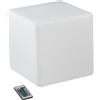 Intec LAMPADA LED RICARICABILE GECO CUBO BIANCO 4W 240LM RGBW DIMMERABILE IP65 TELECOMANDO IR INCLUSO 30X30X30CM