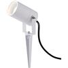 Intec PROIETTORE AKRON BIANCO CON PICCHETTO 1 LUCE ATTACCO GU10 IP65 10X6CM